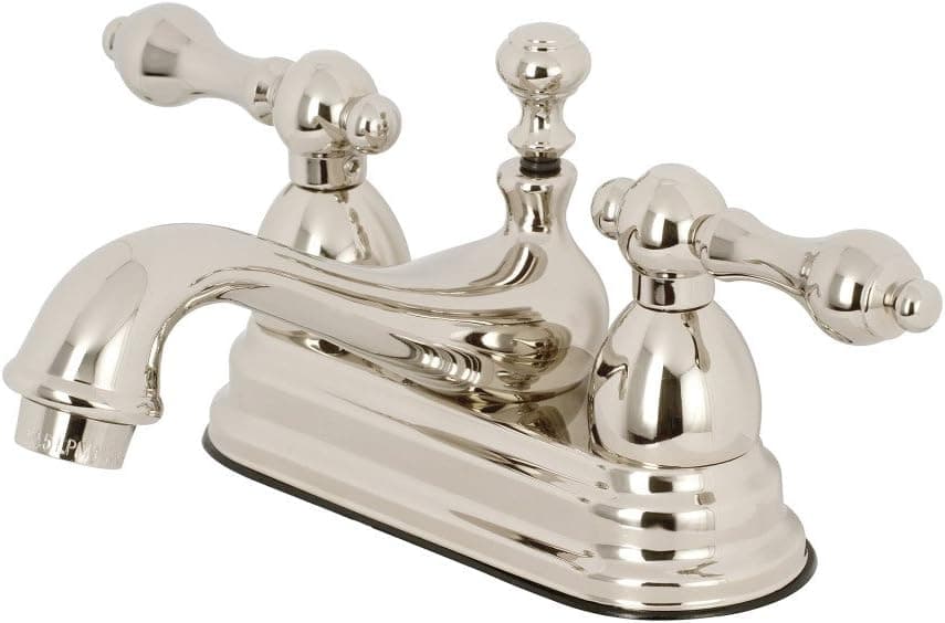 Kingston Brass KS3606AL Restoration 4" Centerset Bathroom Faucet, Polished Nickel