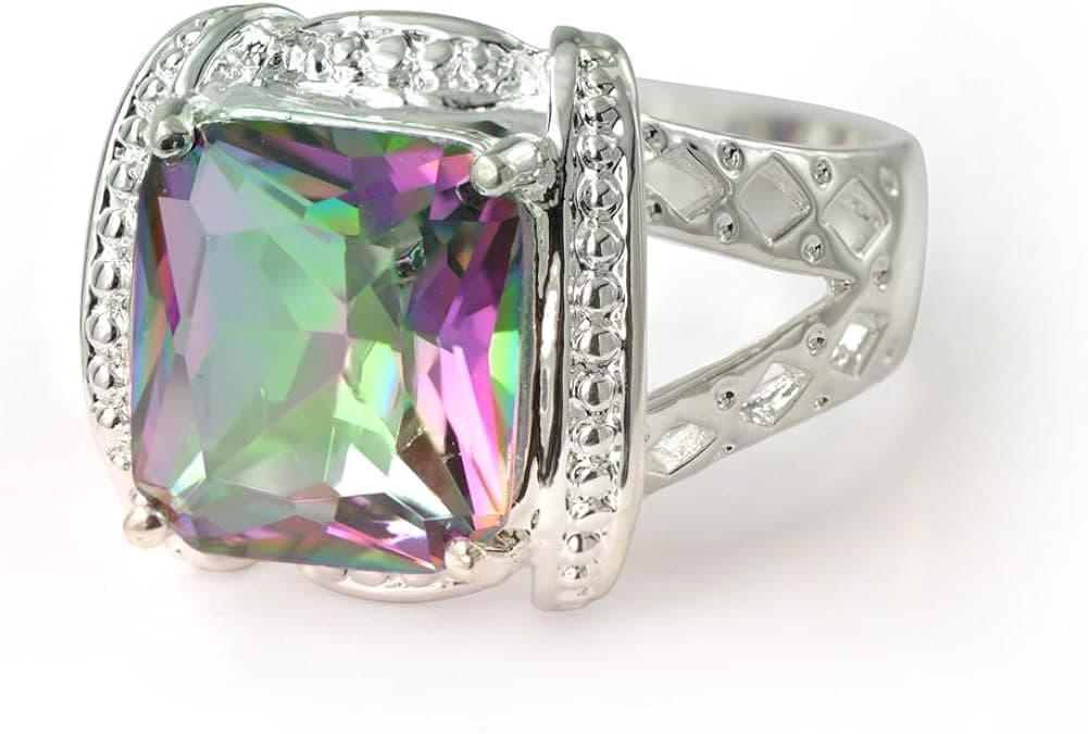 Dangdang-Bling Women's Multicolor Square Shape Stone Rings
