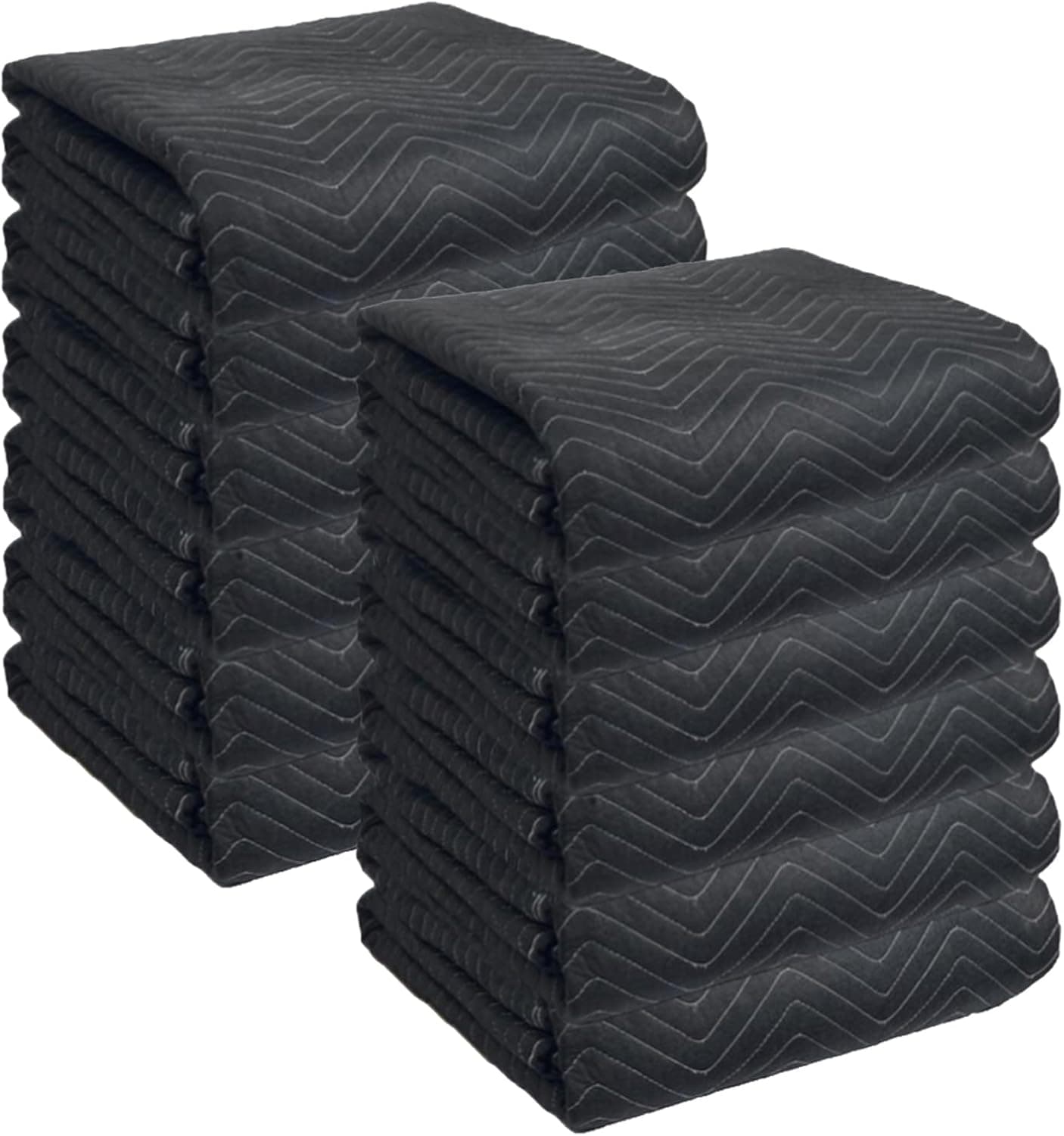 JourneyO Padded Packing & Moving Blankets 12 Pack Deluxe Quality 80 x 72 inch Furniture Shipping Pads for Moving and Storage-Black(12 Deluxe Blankets 45 lbs/Dozen)