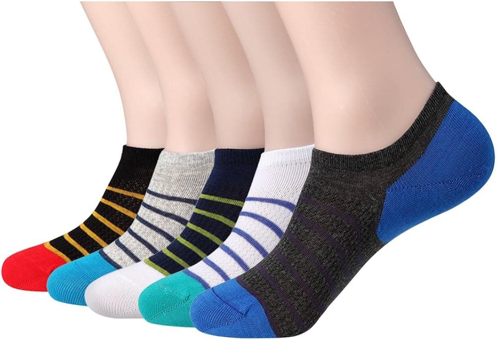 No Show Socks Cotton Hidden Low Cut Athletic for Running Men 5 Pack by Habiter