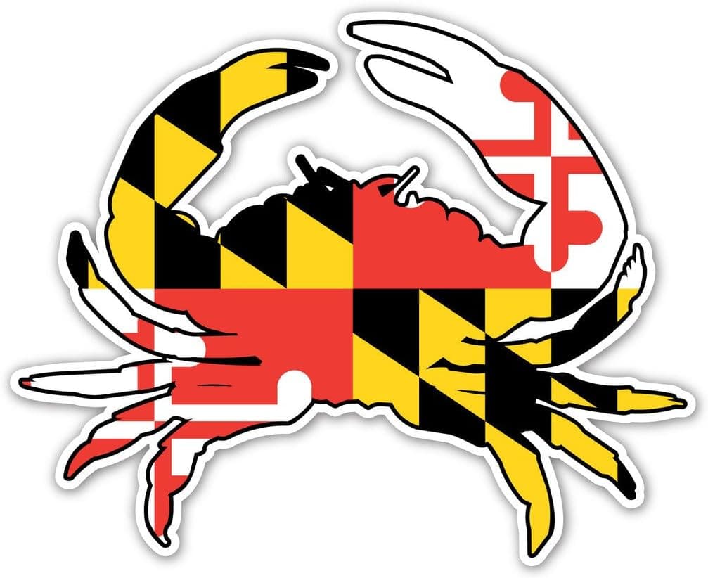 Special COMBO deal! Pack of (3) Three Maryland Crab State Flag Bumper Sticker Decal 4x5 in