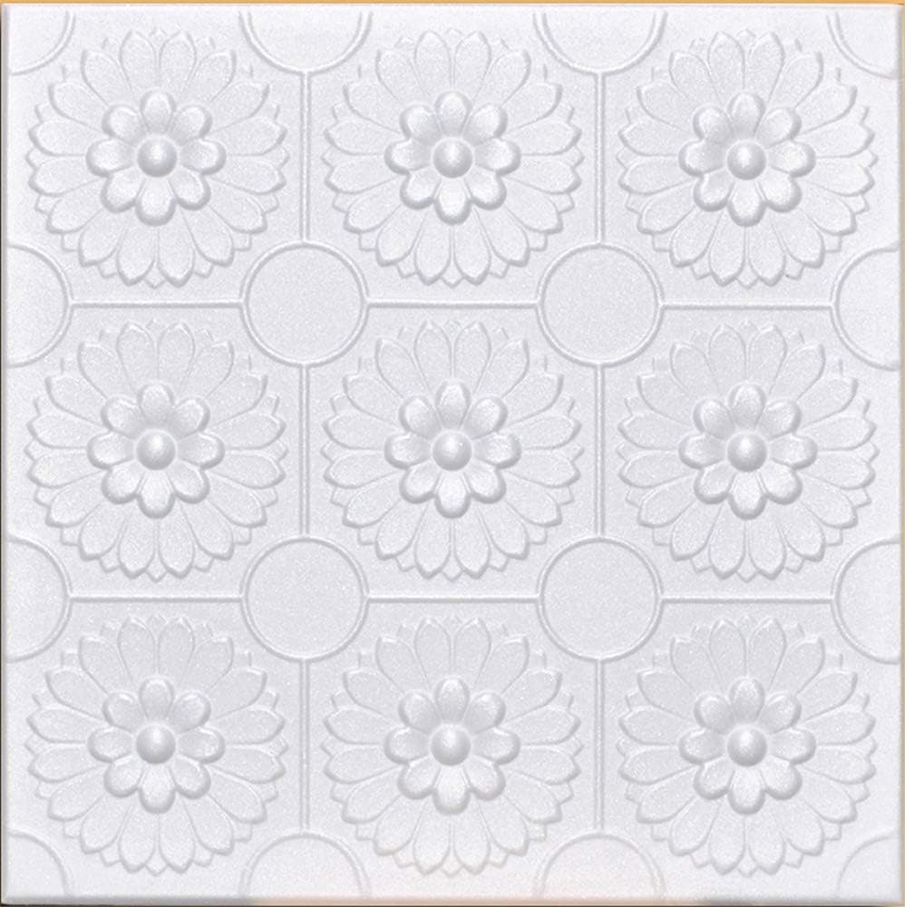 White Styrofoam Decorative Ceiling Tile Odessa (Package of 8 Tiles) - Other Sellers Call This Sunflowers and R136