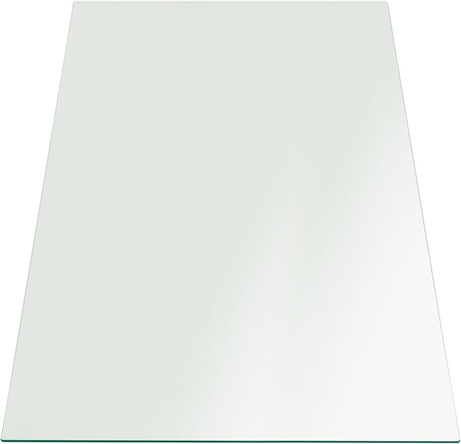 Fab Glass and Mirror Rectangle Glass Table Top, 18" x 24", Clear