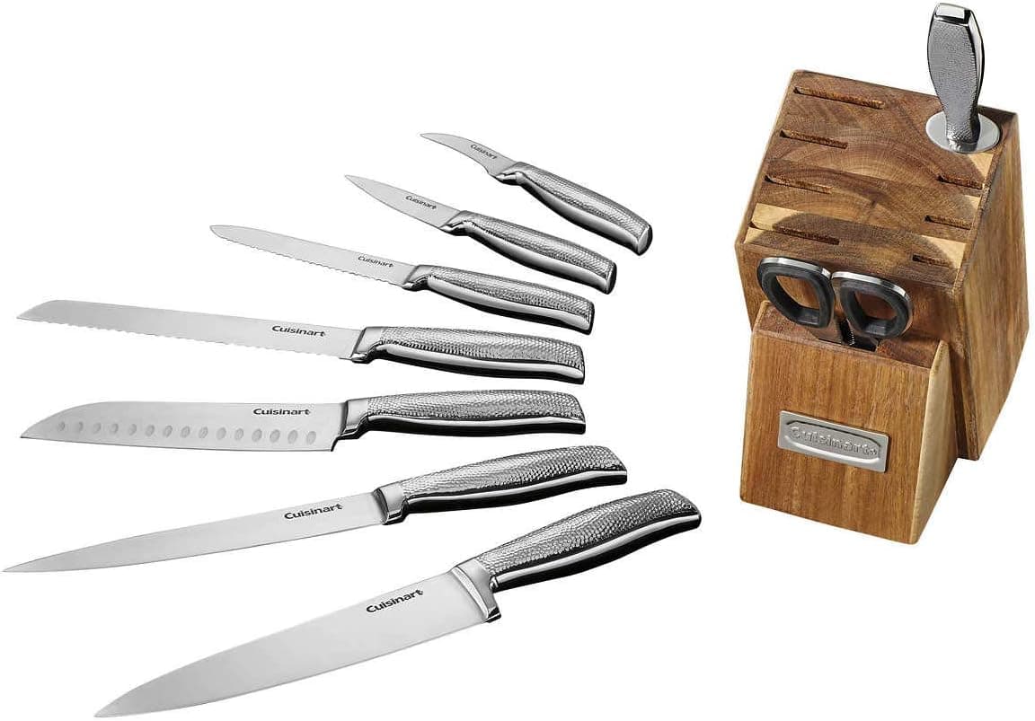 Cuisinart MAIN-43205 10-Piece Elite Series Hammered Collection Block Set, Stainless Steel
