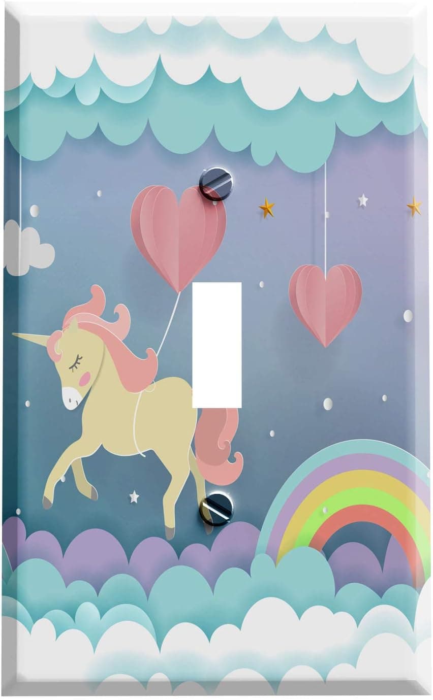 Switch Plate Single Toggle Unicorn Rainbow Dreams Light Switch Cover