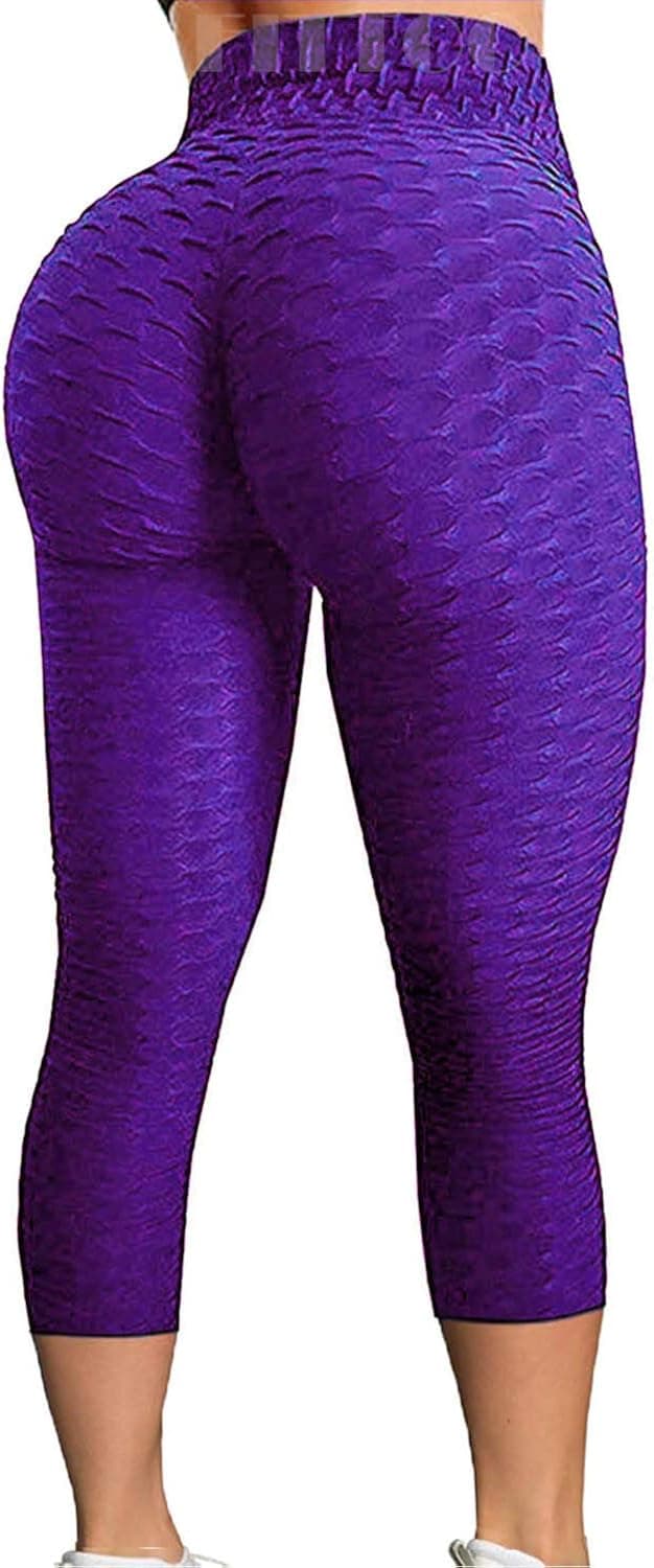FITTOO Womens High Waisted Yoga Pants Tummy Control Scrunched Booty Leggings Workout Running Butt Lift Textured Tights