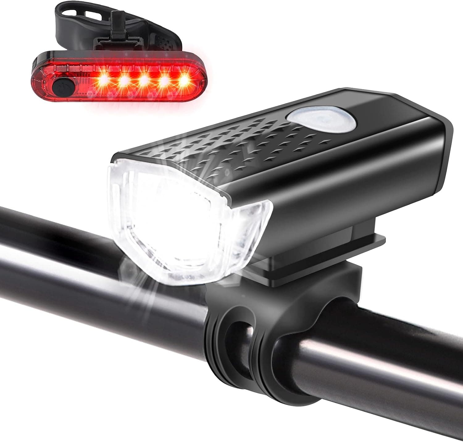 Bike Lights, Ultra Bright USB Rechargeable Bike Light Set, Powerful Bicycle Front Headlight and Back Taillight, Fast Disassembly Bicycle LED Light for Road, Mountain Cycling