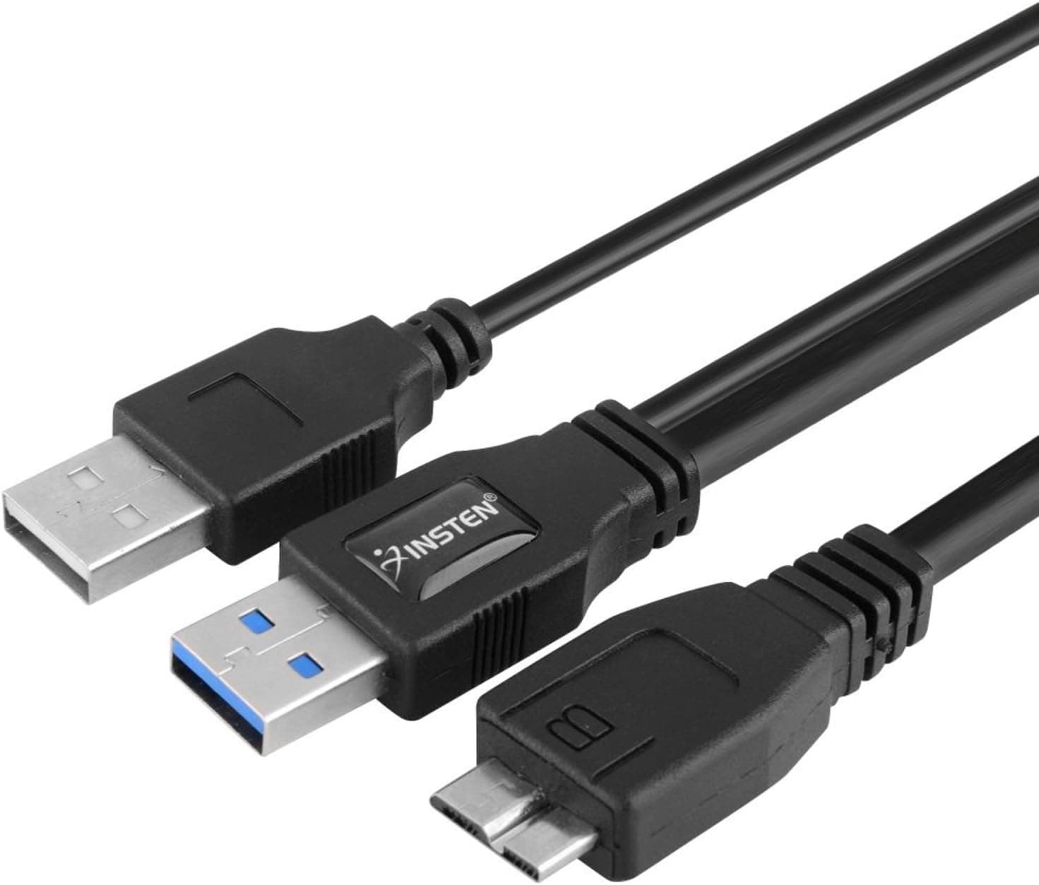 Insten Blk USB 3.0 Y Cable USB 3.0 Micro-B to Standard Male A