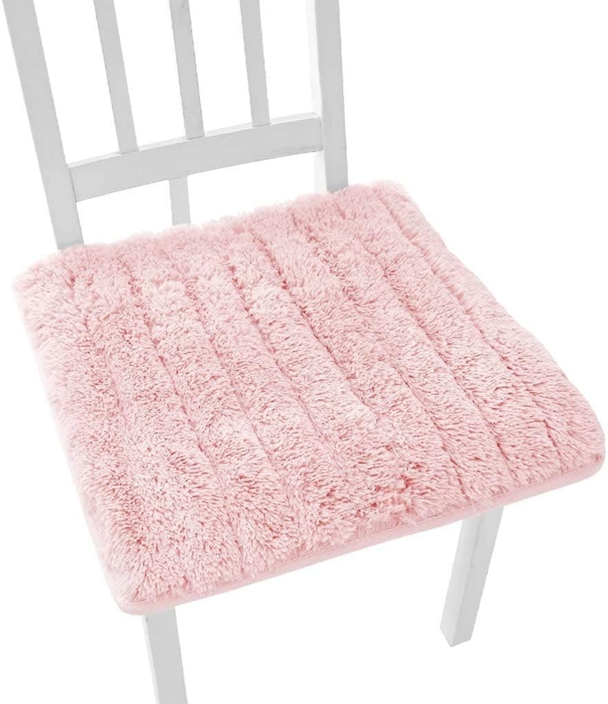 Chair Seat Cushion Rose Flower Chair Pad Soft Plush Fluffy Seat Pad Seat Pillow with Tie Strap No Slip Floor Pad Home Kitchen Office Dorm Sofa Patio Garden Chair Cover Pad