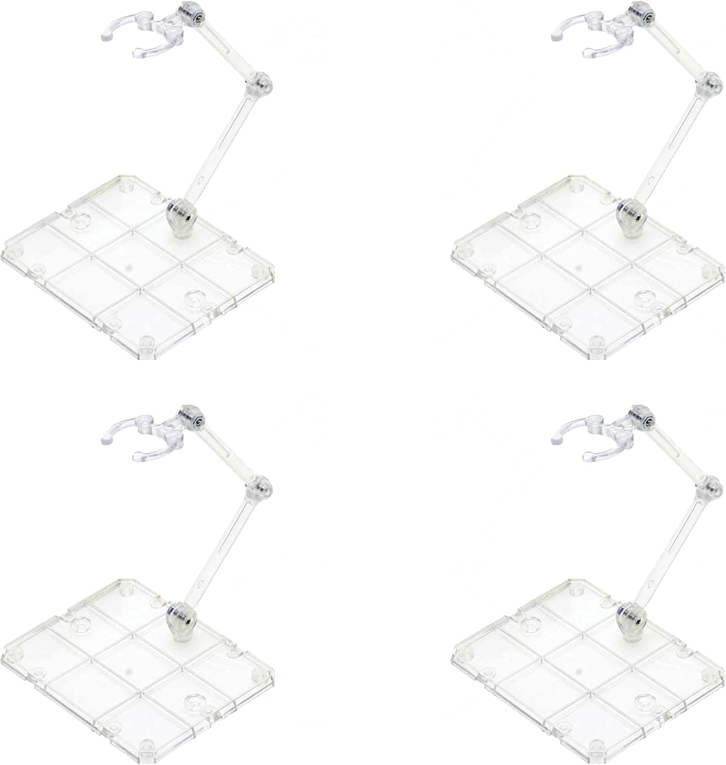Qingsi 4Pcs Clear Action Figure Holder Assembly Action Figure Display Holder Action Figure Display Holder Action Figure Stand for Stage Act Robot Saint Seiya Toy Figure
