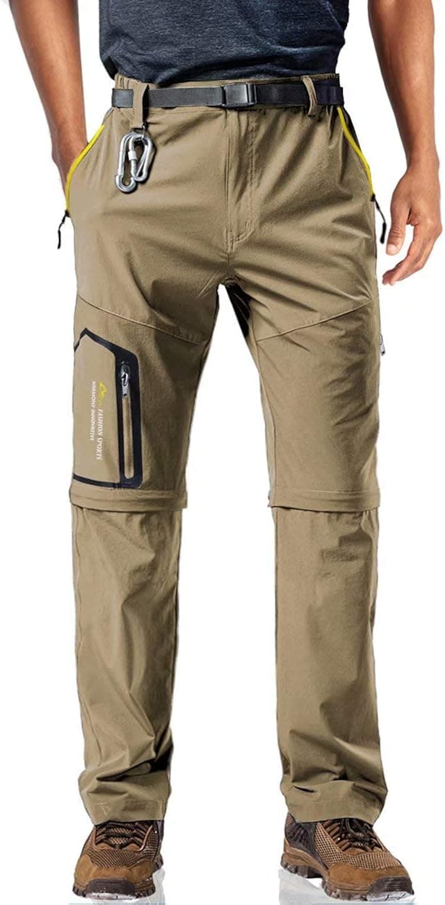 MAGCOMSEN Waterproof Pants Mens Work Pants Men Fishing Pants Camping Pants Hiking Pants for Men Quick Dry Pants Summer Pants Cargo Pants for Men Khaki