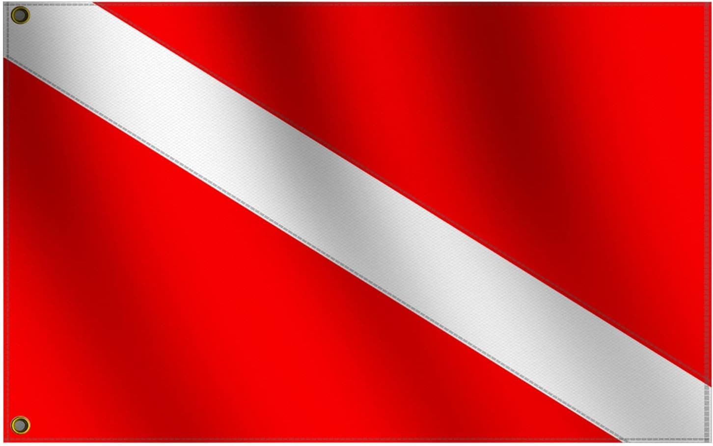 Heavy Duty Dive Flag 36x24 Inch -Longest Lasting Oxford Nylon 150D| Four Rows Stitching Fly Ends|Diver Down scuba diving Flags 2x3 Ft Decoration Gift Yard House Banner