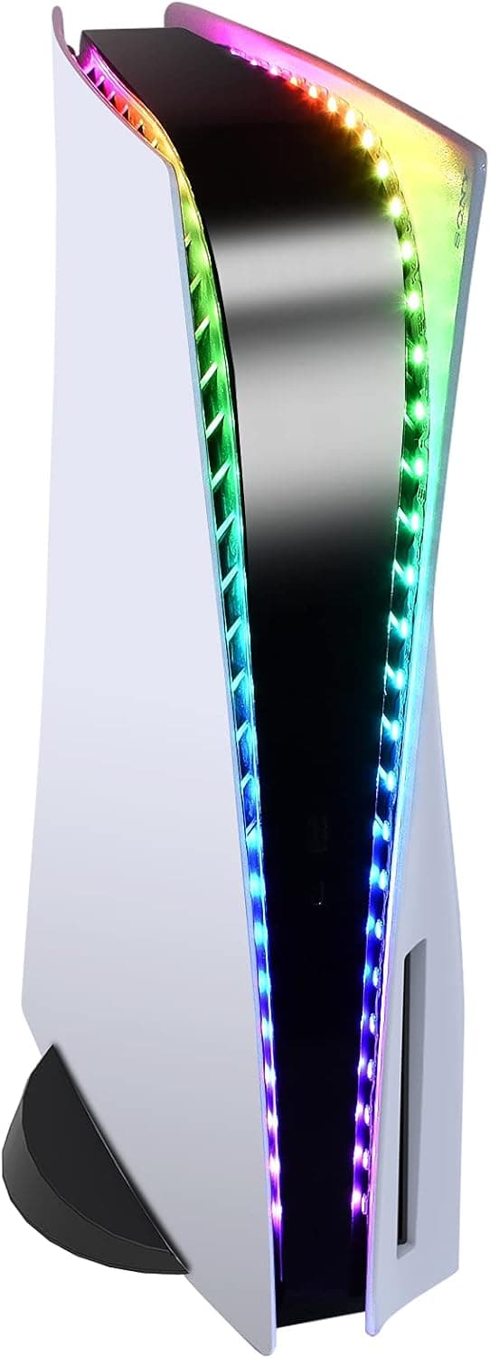 Auarte RGB LED Light Strip for PS5 Disc & Digital Edition, 5050 RGB Flexible LED Strip with 7 Colors 358 Effects, LED Light Strip DIY Decoration Accessories for Playstation 5 Console