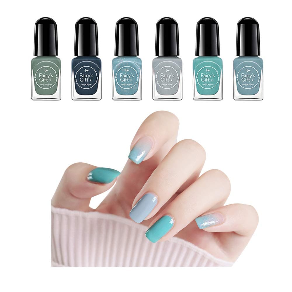 Clest F&H New Nail Polish Set (6 Bottles)-Non-Toxic Eco-Friendly Easy Peel Off & Quick Dry Water Based Nail Polish-F7