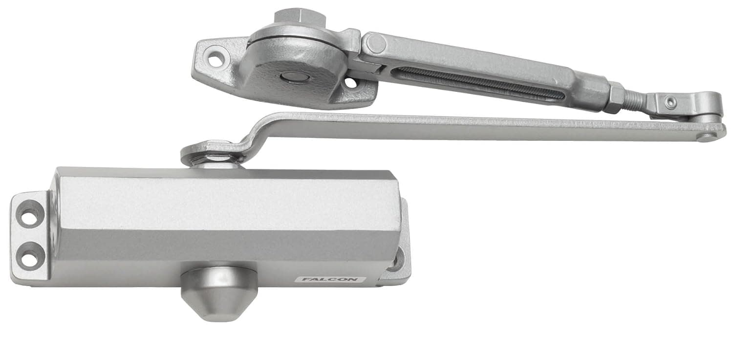 FALCON SC91 Hw/PA Alum Light Duty Door Closer, Hold Open Arm with Parallel Arm Shoe, Aluminum Finish