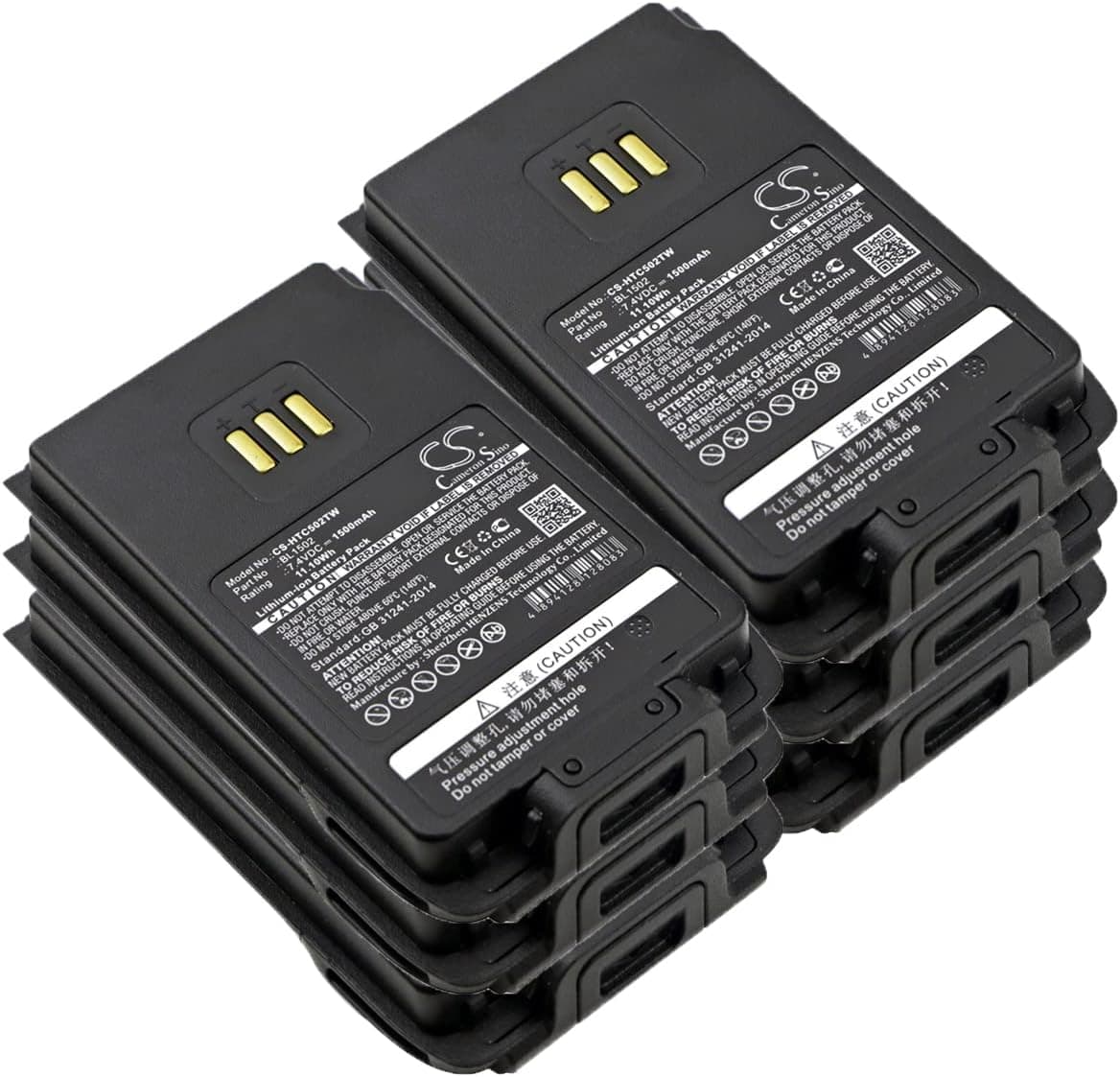 Replacement (6-Pack) Battery for Hytera BL2010 BL1504 BL1502 Two Way Radio Battery for HYT UL913 PD562 PD502 PD682G