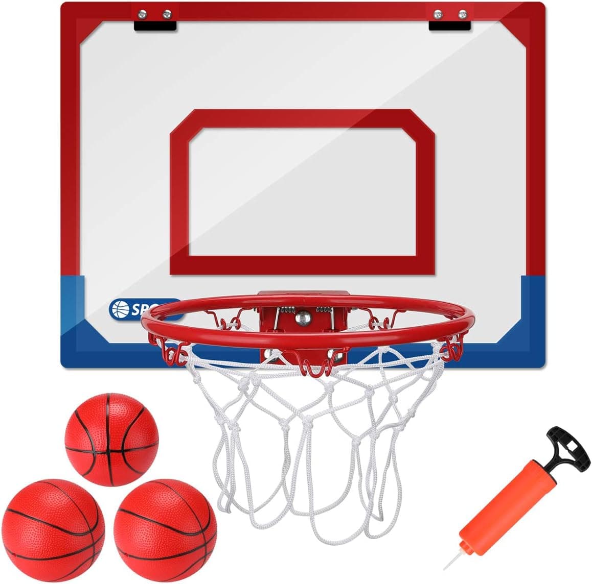 Kavalan Indoor Mini Basketball Dunking Hoop Set with 3 Balls, Durable Adjustable Basketball Hoop Set for Door Yard Office Bedroom Sports Toys for Kids or Teens with Extra Bump Included