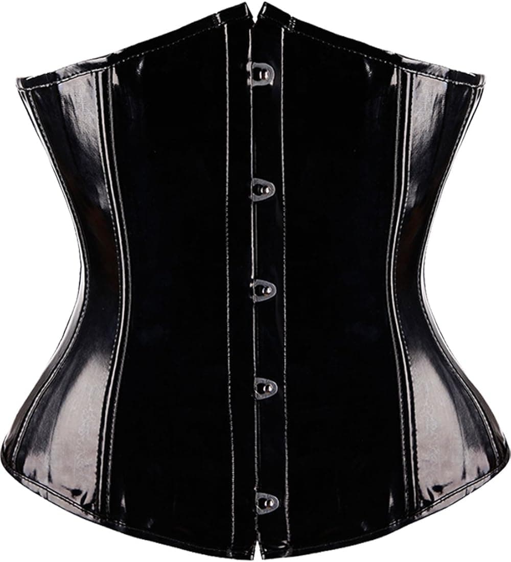 PVC Steel Boned Short Underbust Corset Heavy Duty Waist Training Cincher Bustier Top
