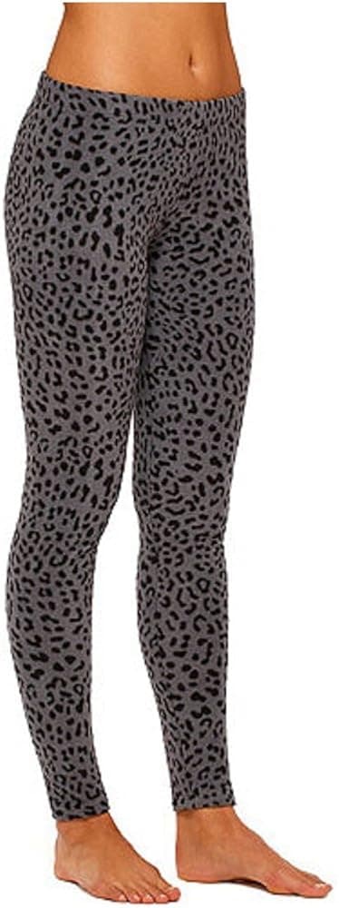 Cuddl Duds ClimateRight Women's Stretch Fleece Warm Underwear Leggings/Pants (Small, Leopard)