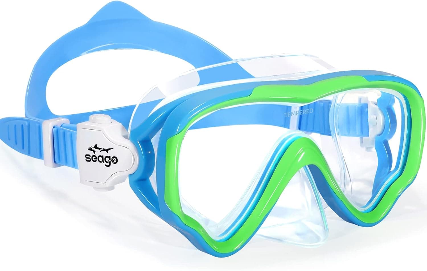 Seago Kids Swim Goggles Snorkel Diving Mask for Youth(5-15), Anti-Fog 180° Clear View