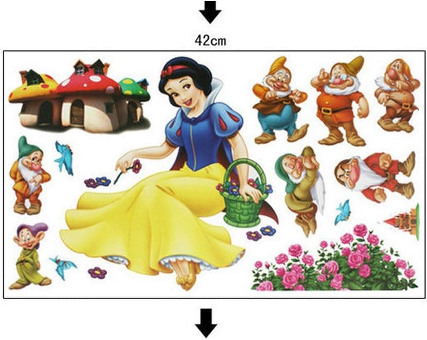Gadfly- Snow White and the Seven Dwarfs Removable Wall Decor Decal Stickers.