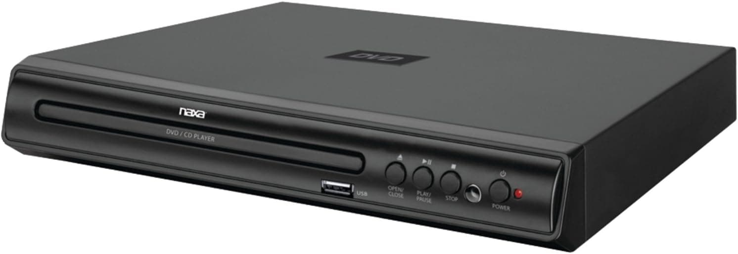Naxa Electronics ND-856P High Resolution 2-Channel Progressive Scan DVD Player with USB Input, Black