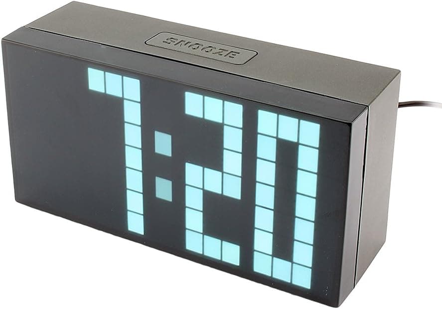 Yosoo Large Big 4 6 Digit Jumbo LED Digital Alarm Calendar Snooze Wall Desk Clock (White, 4-Digit Version)