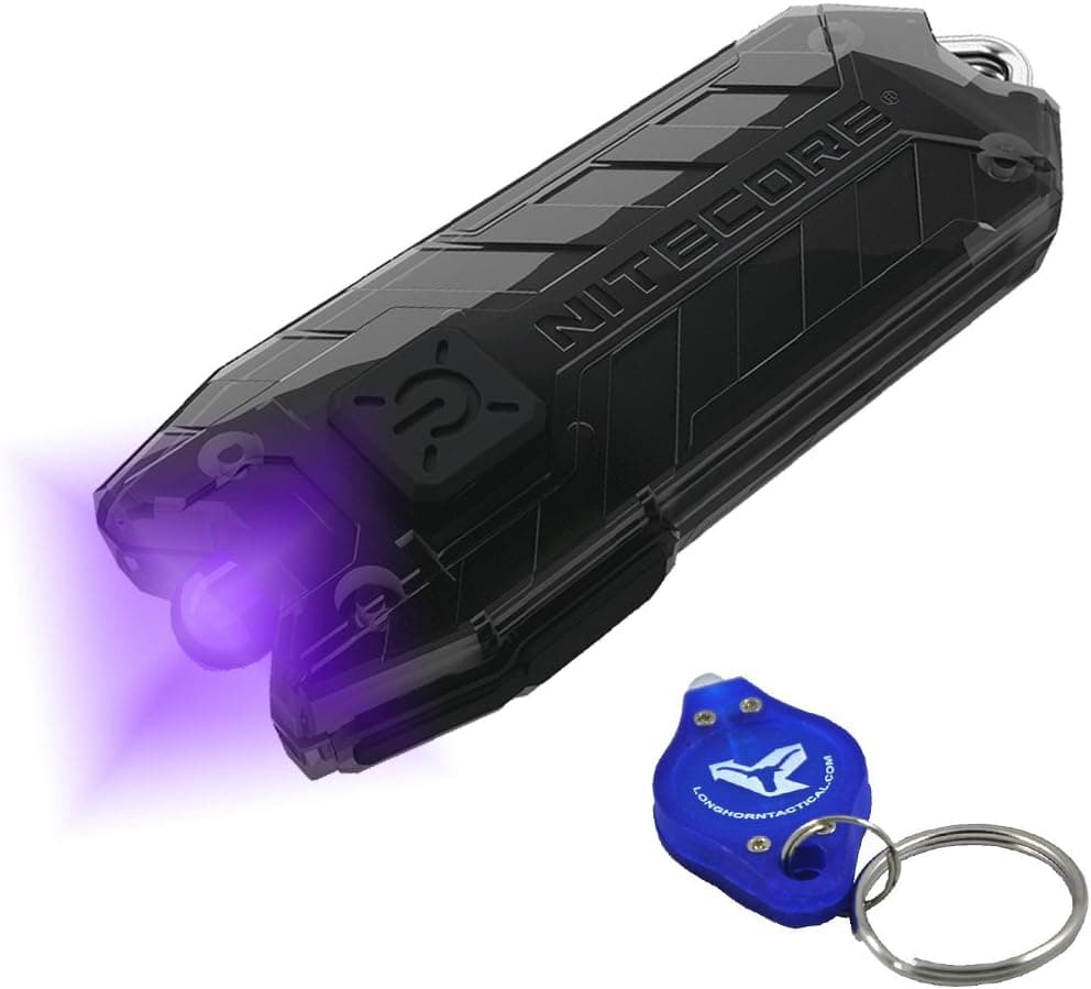 Nitecore T Series Tube UV USB Rechargeable UltraViolet Blacklight Keychain Light plus LED Keychain Flashlight