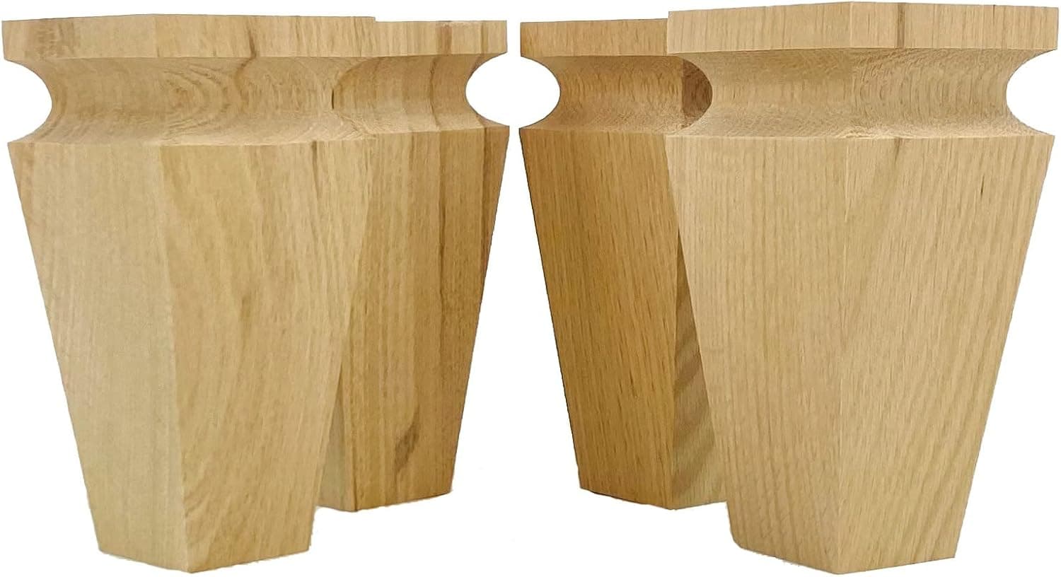 Highland Manor Wood Products Square Cascadia Bun Foot 5 3/4" Tall x 2 13/16" Wide (Set of 4) (Oak)