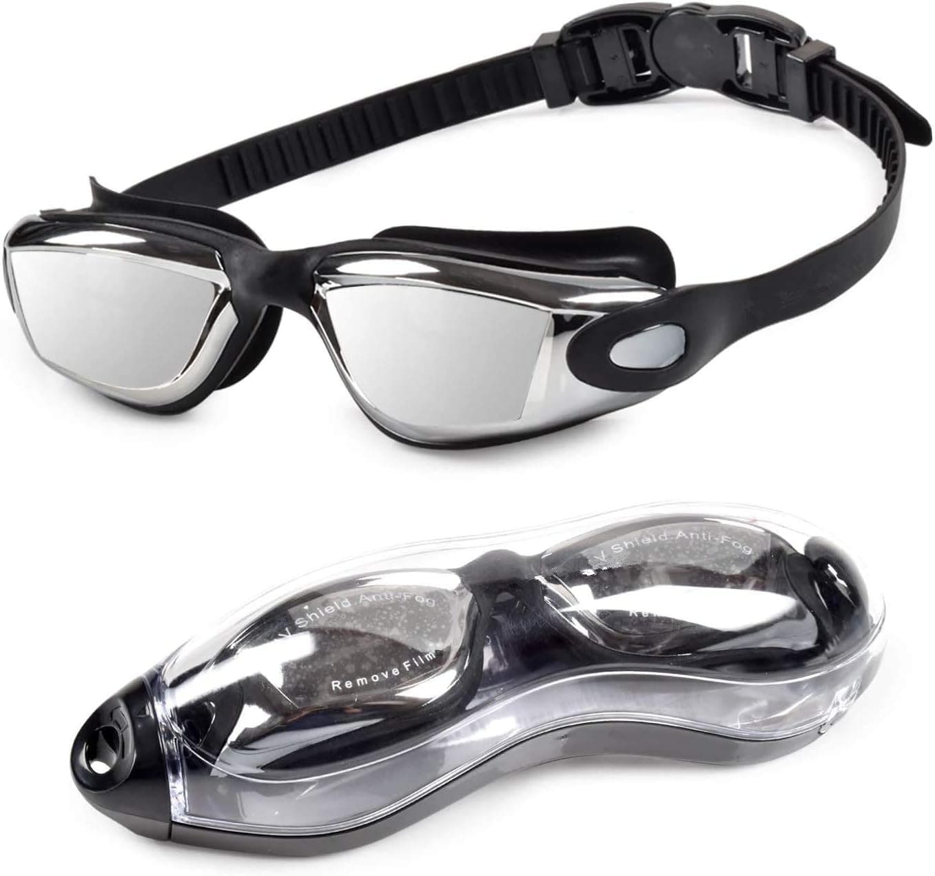 Submarine Swimming Goggles, Goggles, Anti-Leak, Anti-Fog, Anti-Ultraviolet, Wide Field of View Triathlon Swimming Goggles, Adjustable, Suitable for Adult Men, Women, Teenagers