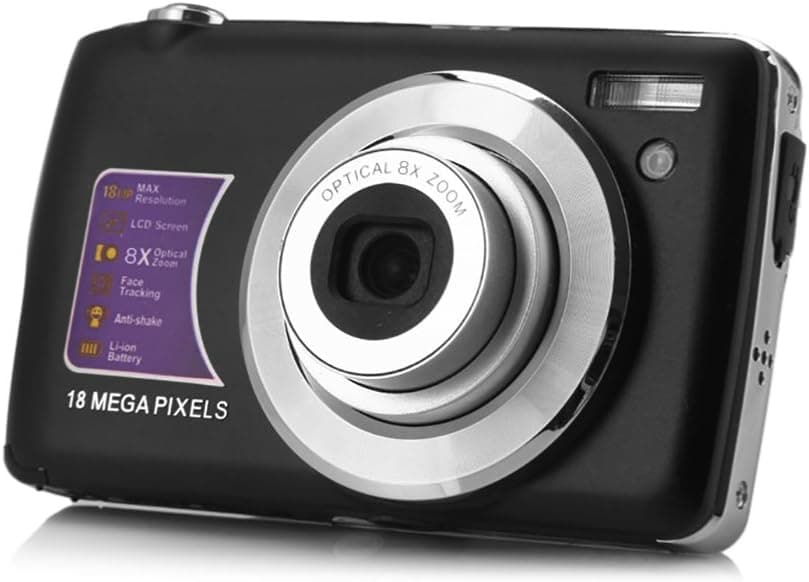 KINGEAR PDK003 2.7 Inch TFT 8X Optical Zoom 18MP 1280 X 720 HD Anti-shake Smile Capture Digital Video Camera-Black