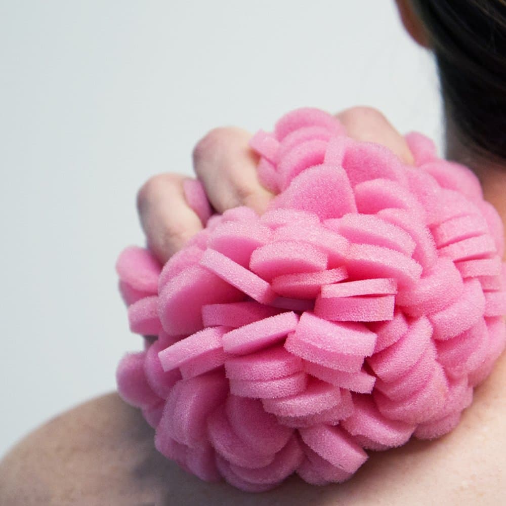 Body Buff - Foam Scrubber Loofah for Exfoliation & Cleansing - Removes Oil, Dirt, Impurities & Dead Skin - Sensitive, Dry, Oily, or Combination Skin - Customize Gentle to Clinical - Pink