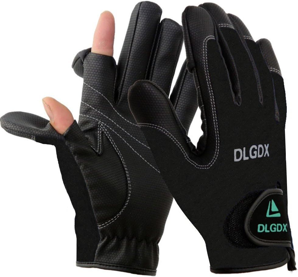 POSA Palmyth 2 Cut Fingers Fishing Gloves Skidproof Sun Protection Fishing Tackle for Fly Fishing Ice Fishing Hunting Riding Cycling