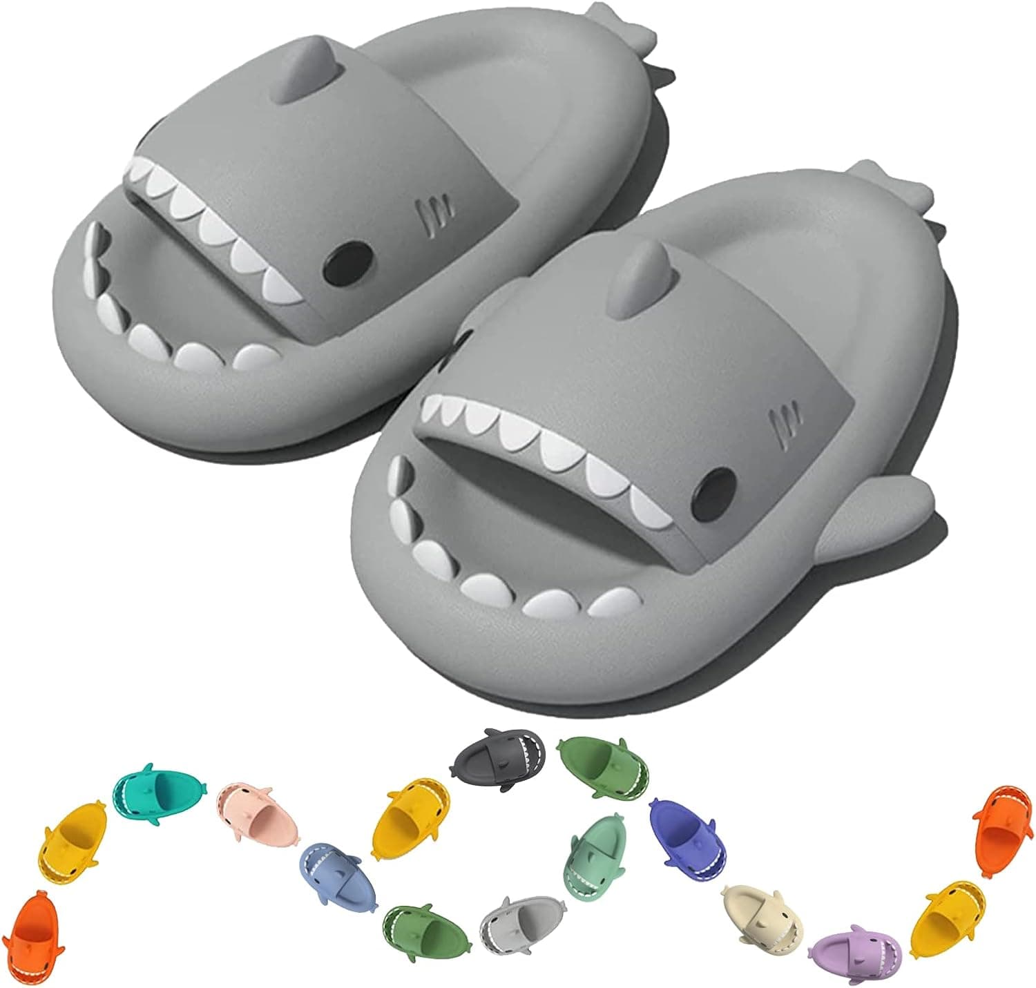 Ashipher Cute Shark-themed Slippers and Slides - Unisex Cartoon Cloud Shark Design with Non-Slip Soles for Kids, Boys, Women, and Men