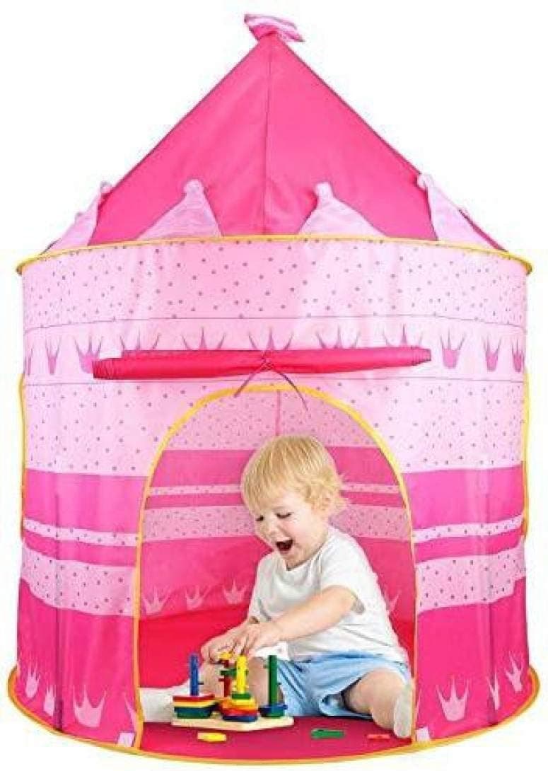 Creatov Kids Tent Toy Princess Playhouse - Toddler Play House Pink Castle for Kid Children Girls Boys Baby Indoor & Outdoor Toys Foldable Playhouses Tents with Carry Case Great Birthday Gift Idea