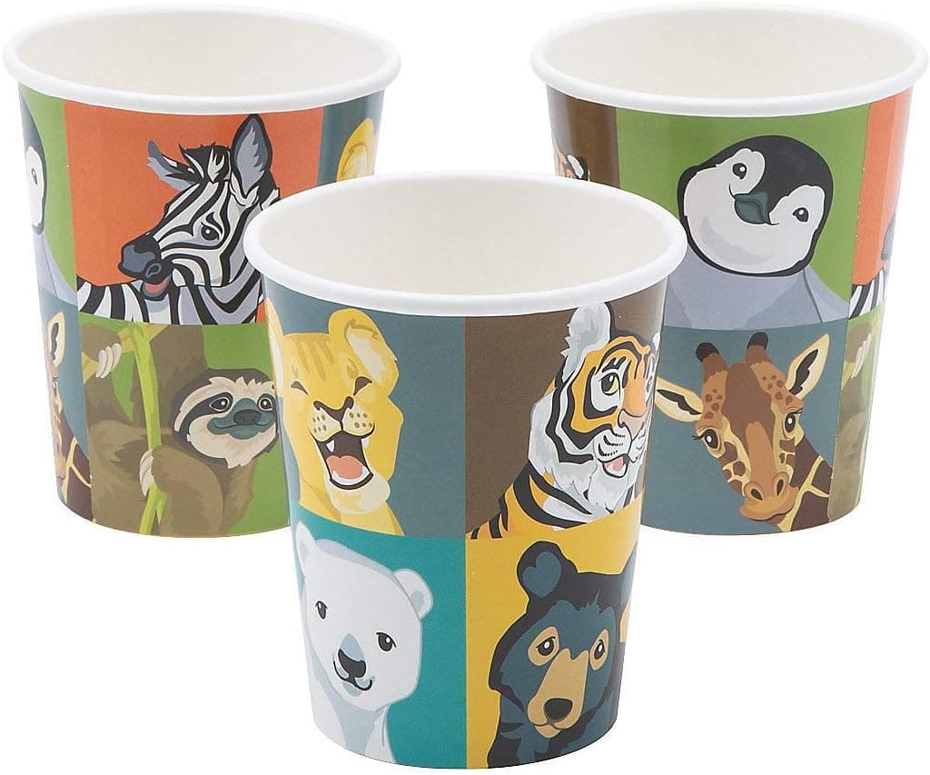 Fun Express - Wild Encounters Vbs 9oz Cups - Party Supplies - Print Tableware - Print Cups - 8 Pieces