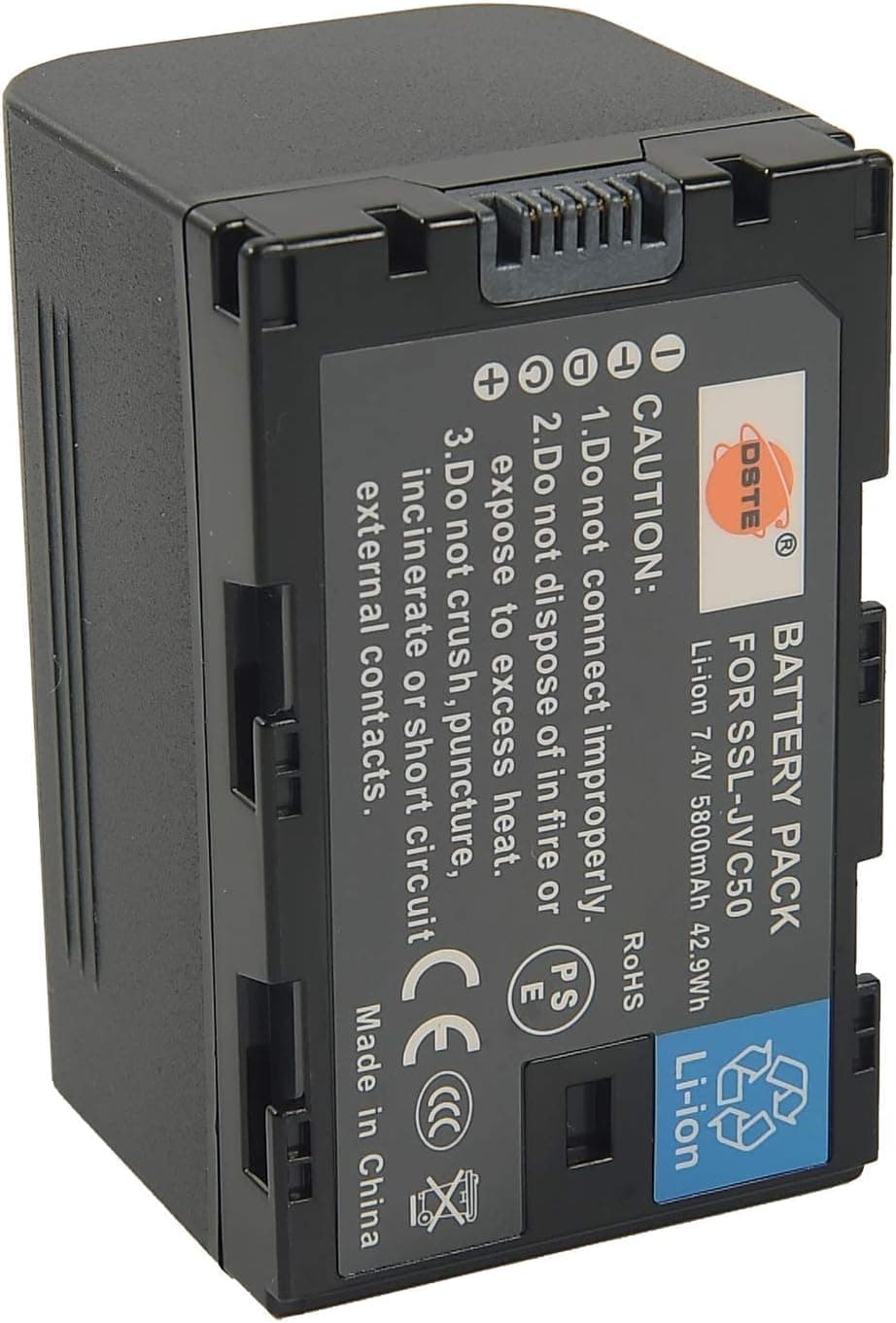 DSTE Replacement for SSL-JVC50 Li-ion Battery Compatible Jvc HM600 650 GY LS300
