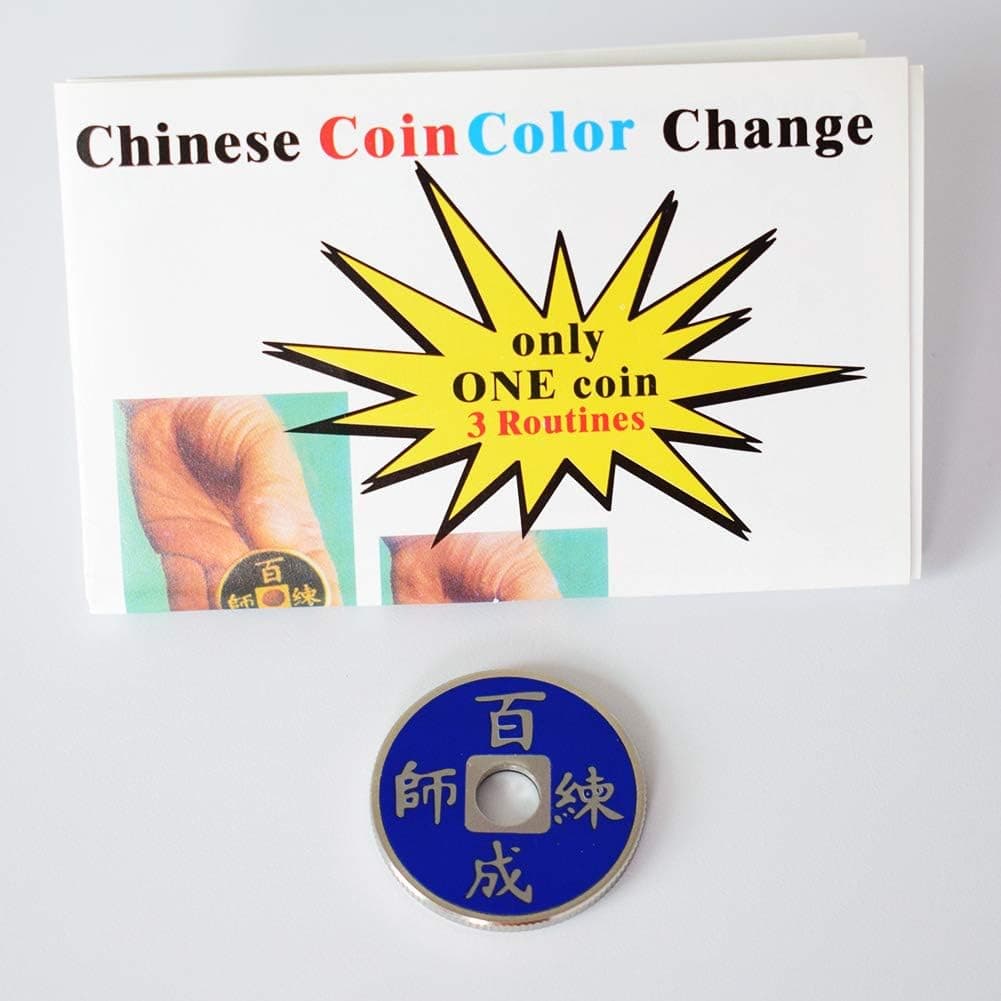 OUERMAMA 1 Set Chinese Coin Color Change Magic Tricks Mental Magic 3 Colors Coins Change for One Coin Props Accessories