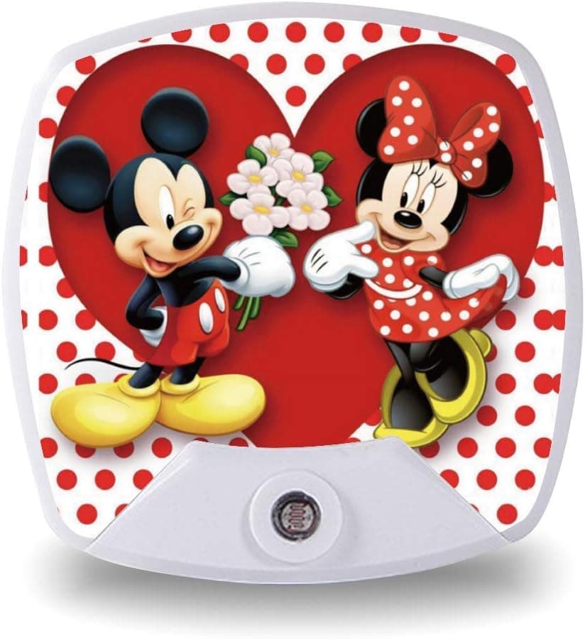 Red Couple Night Light Automatic Energy-Saving Night Lamp Flowers LoveLED Lights Room Decor for Bedroom Living Room