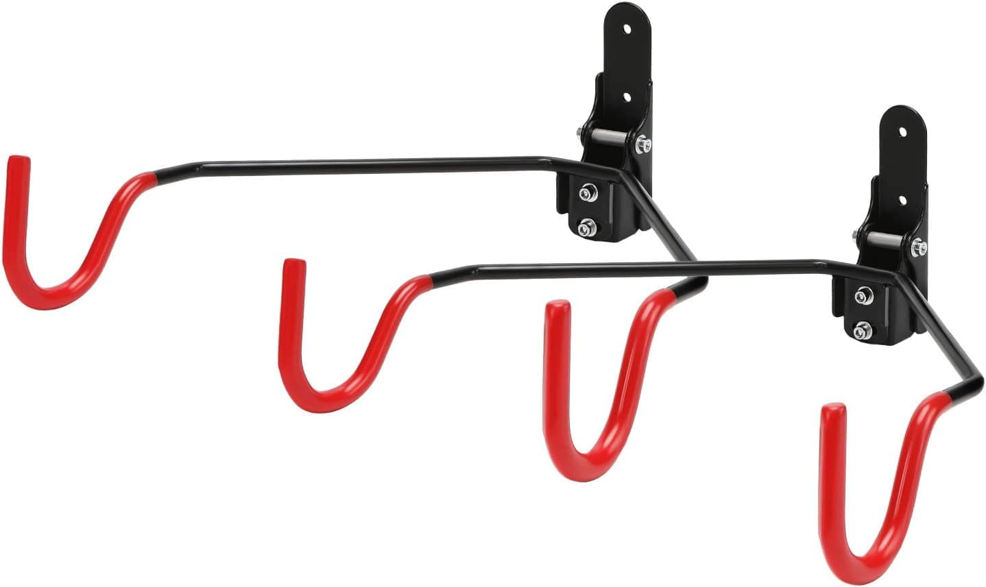 Eapele Bike Hanger Wall-Mounted, Horizontal Bicycle rack for Garage and Apartment, Heavy Iron Made, Support to 88lbs (2pcs)