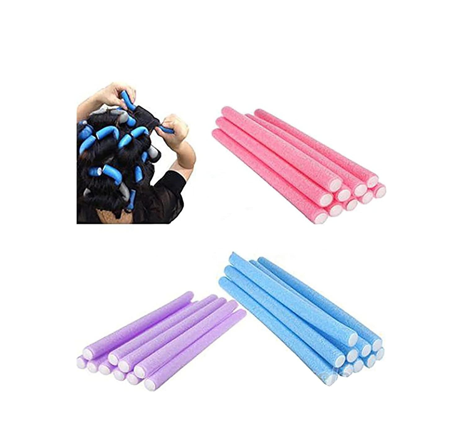 10Pcs Twist Flex Rods Foam Curler Roller Soft Foam Bendy Curl Sponge DIY Styling Hair Rollers Curling Rods for Long hair, Short hair