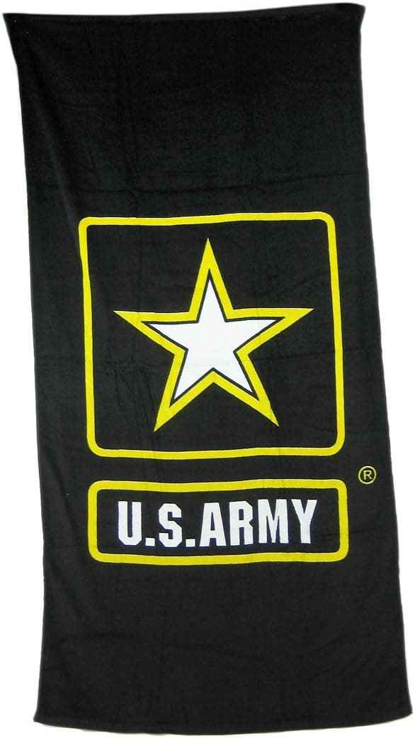 United States Army Black Beach Towel 60 x 30