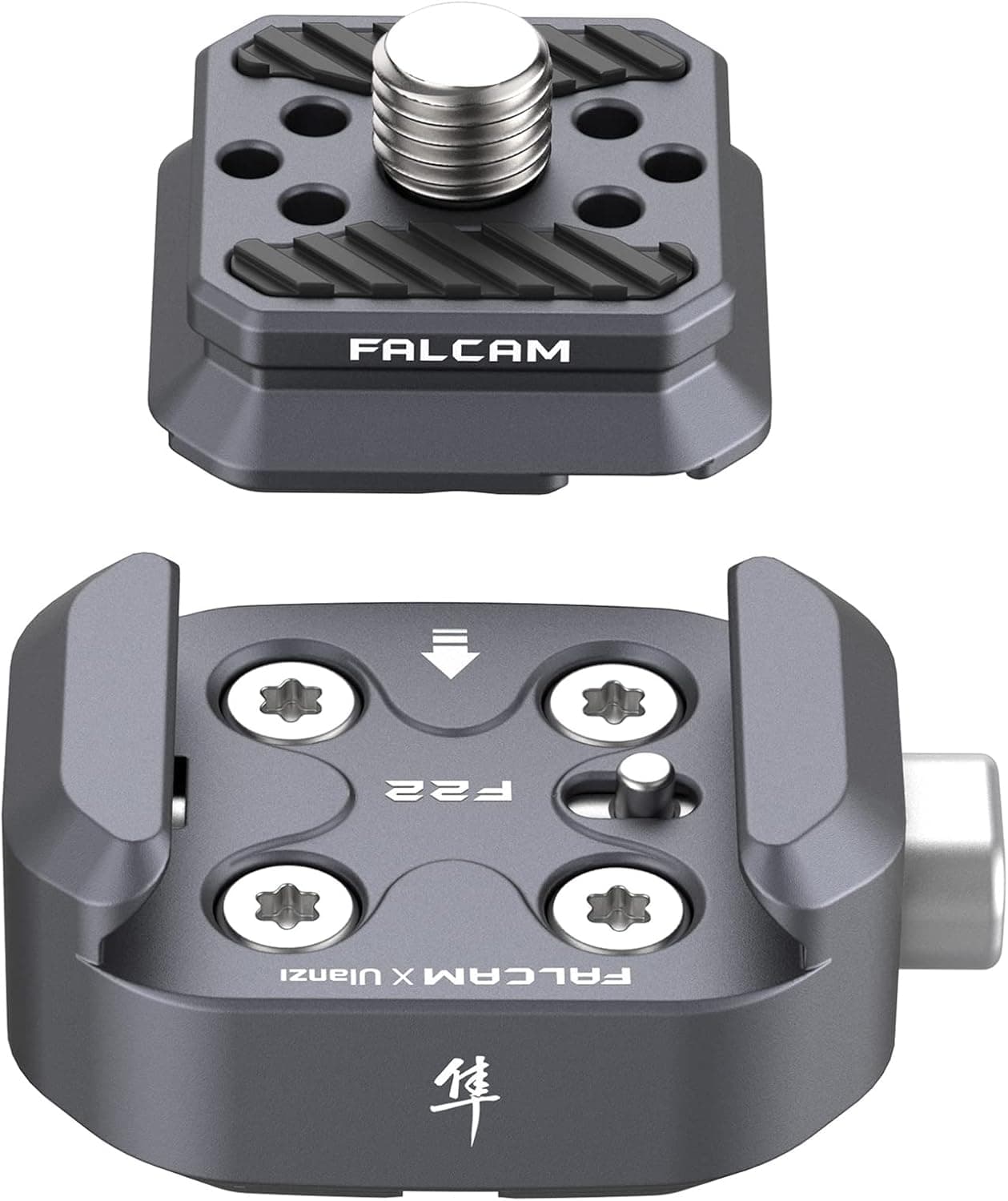 ULANZI F22 Quick Release Plate, Camera Mount Thread Adapter Seat Quick Setup Kit with 1/4" Screw to F22 QR System for Canon/Sony/Nikon Cameras/DJI/Moza Stablizers Switch Between Tripod/Monopod/Slider