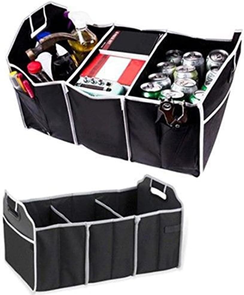 Enshey Auto Trunk Car Organizer Durable Collapsible/Foldable Portable Multi Compartments Cargo Vehicle Storage for Toys Food Tools Baby Supplies & Golf Trunk Organizer Home & Garage SUV Jeep Organizer