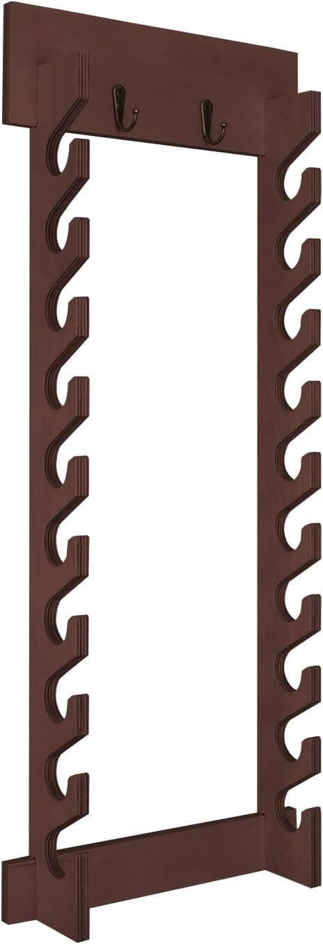 Hxeredue YuanKanJu Modernly Shelving Baltic Birch Wall Mounted 20-Slot Baseball Cap Display Rack and Belt Organizer. (Walnut)