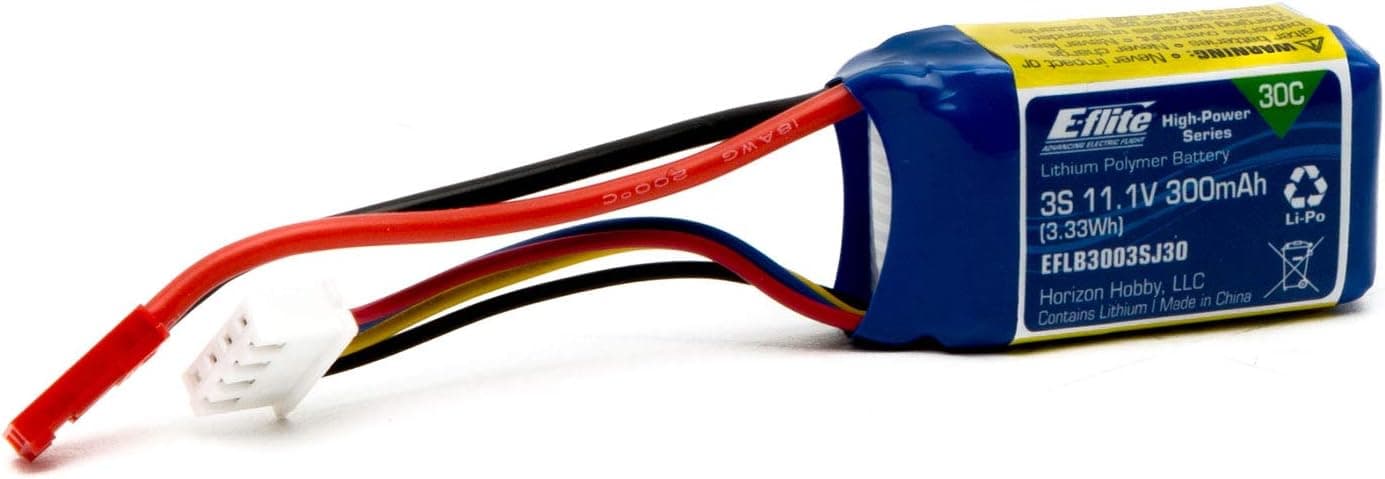 E-flite 11.1V 300mAh 3S 30C LiPo Battery: JST, EFLB3003SJ30