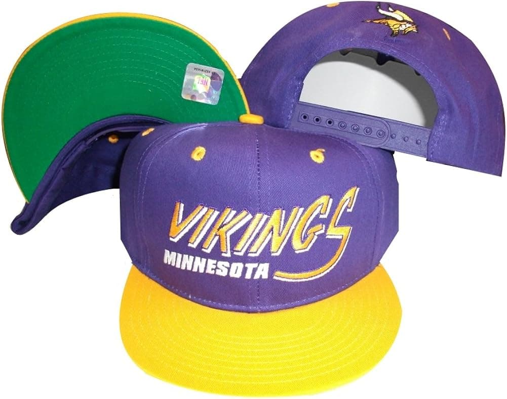 Minnesota Vikings Purple/Yellow Two Tone Plastic Snapback Adjustable Plastic Snap Back Hat/Cap
