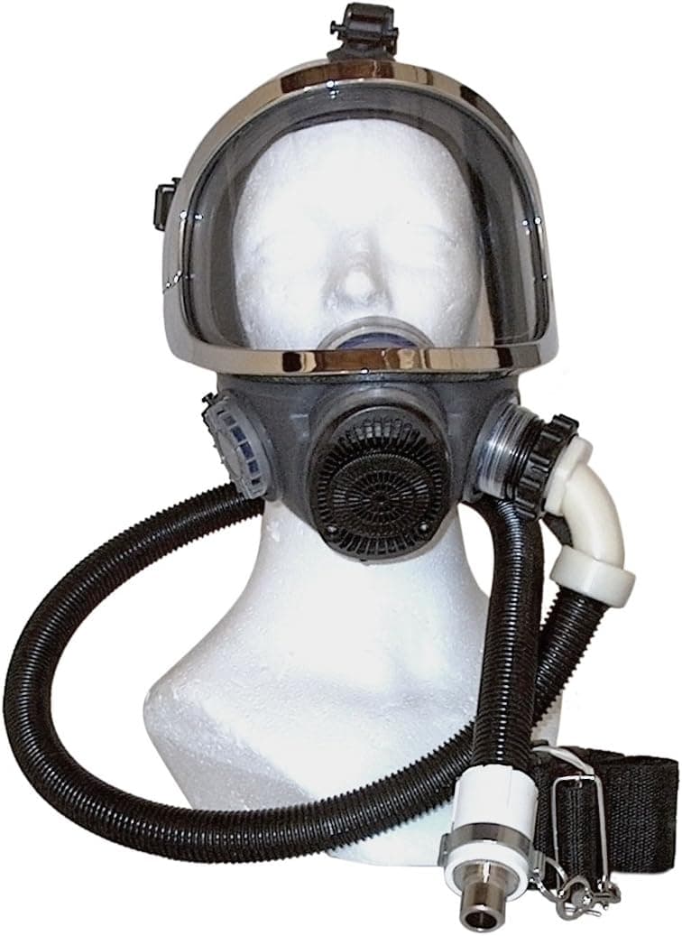Full face mask assembly for supplied air respirator