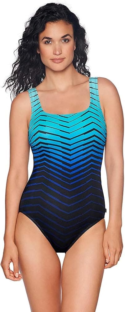 Reebok Women's Swimwear Sport Fashion Prime Performance Scoop Neck Soft Cup One Piece Swimsuit