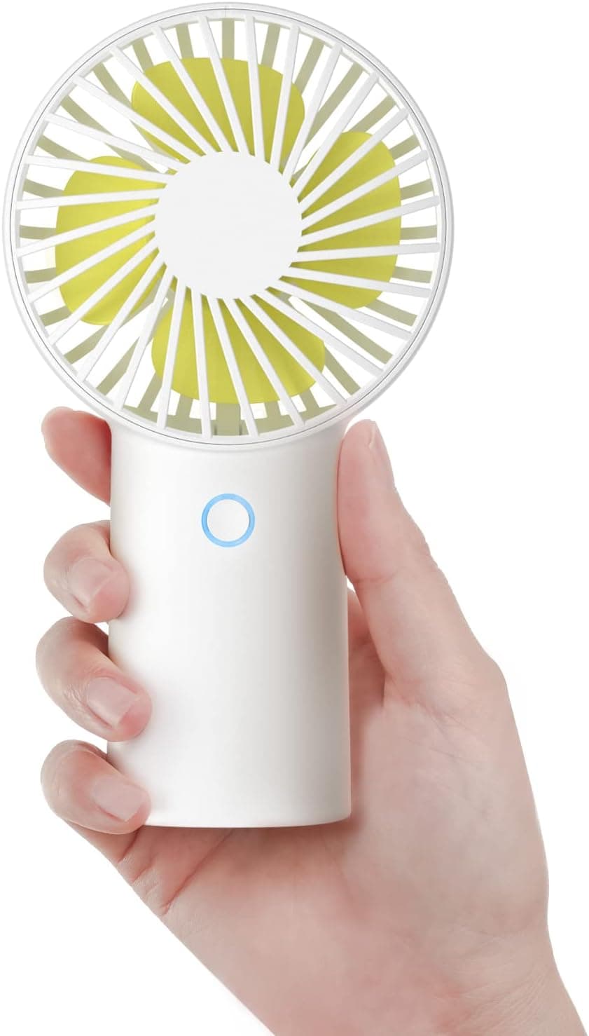 JISULIFE Handheld Portable Fan [20H Max Cooling Time] Mini Hand Fan, 4000mAh USB Rechargeable Personal Fan, Battery Operated Small Fan with 3 Speeds for Travel/Commute/Makeup/Office-White